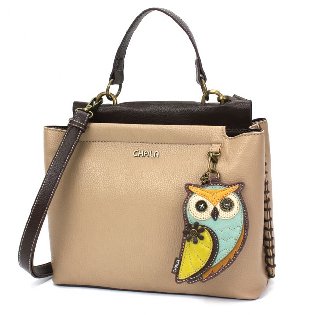 Chala Charming Crossbody Handbag with Owl. The perfect gift for owl and nature lovers. The most adorable handbag you'll ever own!