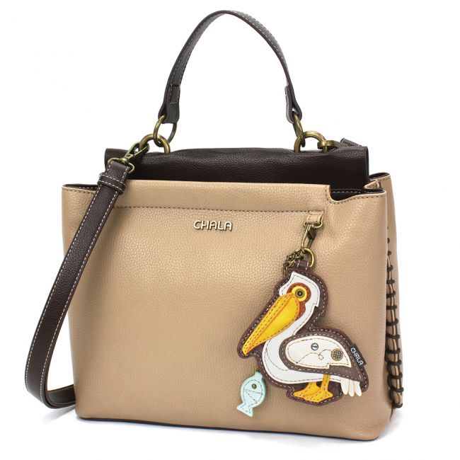 Chala Charming Satchel Pelican is perfect for all overs of the sea and ocean. Adorable Pelican Handbag you're sure to love.