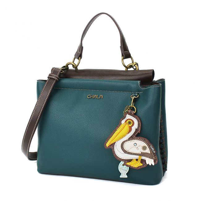 Chala Charming Satchel Pelican is perfect for all overs of the sea and ocean. Adorable Pelican Handbag you're sure to love.