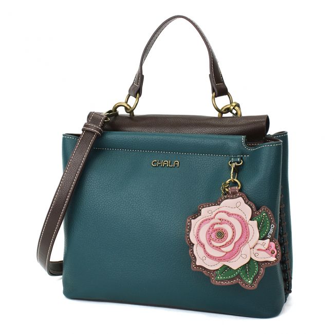 CHALA Charming Satchel Pink Rose Purse is the perfect handbag for rose lovers.