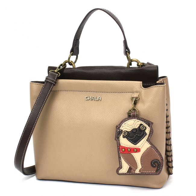 CHALA Charming Satchel Purse Pug Dog Lovers Handbag Dog Lovers Gift