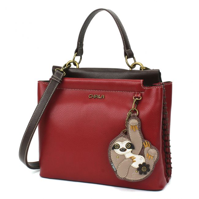 CHALA Charming Satchel Purse with adorable sloth! The perfect gift for handbag lovers and for animal lovers, too!