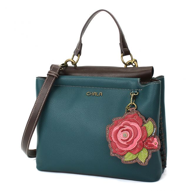 CHALA Charming Satchel Red Rose Purse is adorable with this beautiful red purse charm. Perfect gift for rose lovers!