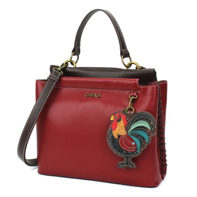 CHALA Charming Satchel Handbag Purse is the perfect gift for rooster and farm lovers.
