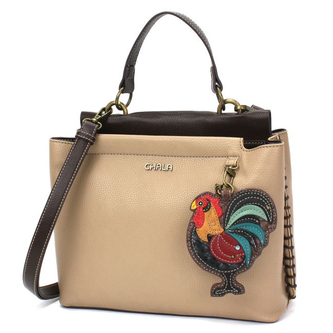 CHALA Charming Satchel Handbag Purse is the perfect gift for rooster and farm lovers.