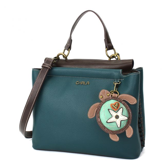 CHALA-Sea Turtle Charming Satchel Purse is the perfect handbag for all lovers of turtles, our oceans, and our seas.