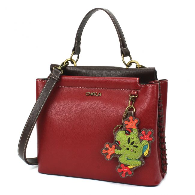 CHALA Handbags Charming Satchel with frog is the perfect purse for any frog or nature lover.