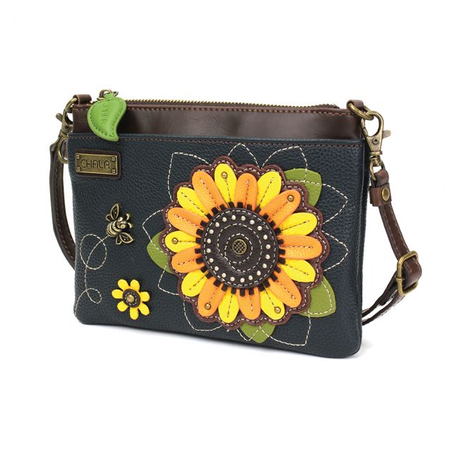 CHALA Mini Crossbody with a sunflower is the most adorable handbag you'll ever own. The perfect size crossbody for travel.