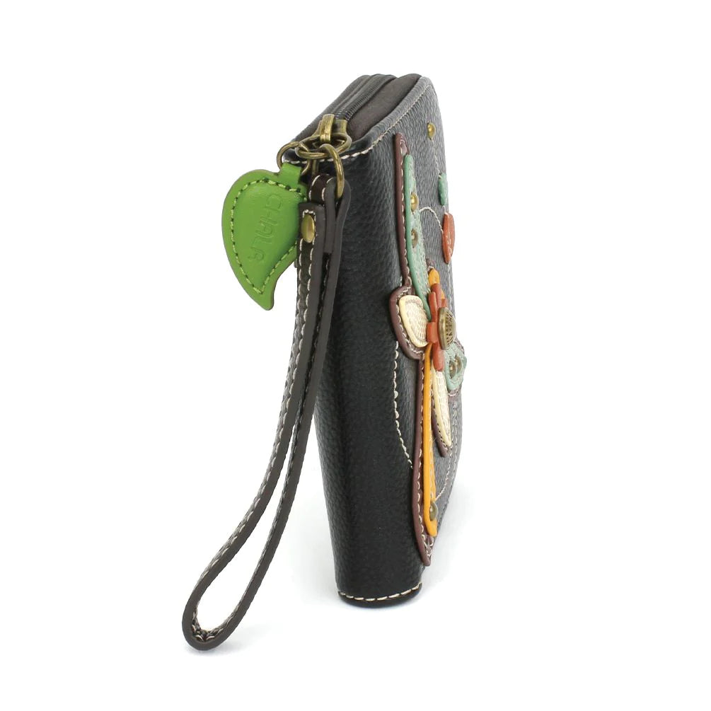 Chala Black Wristlet Wallet Dragonfly is the perfect gift for dragonfly and nature lovers.