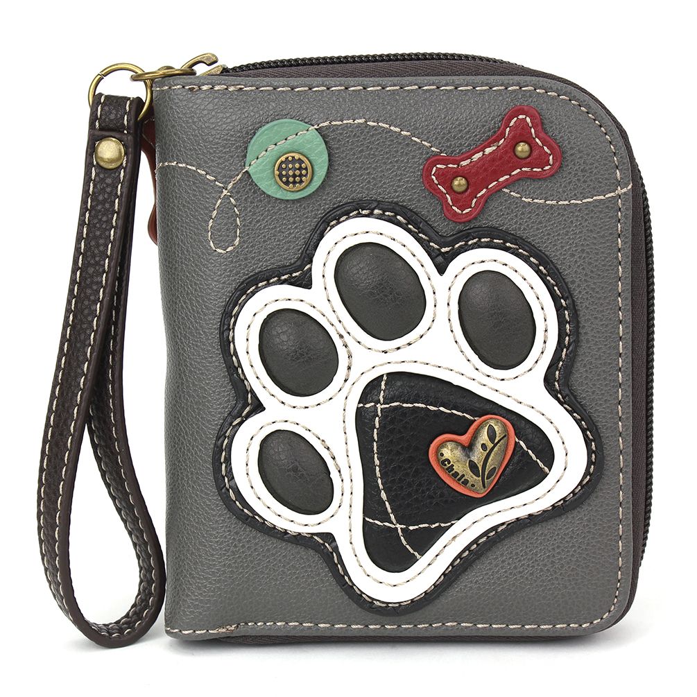 Chala Dog Paw Black and White Wallet is the perfect gift for dog lovers.