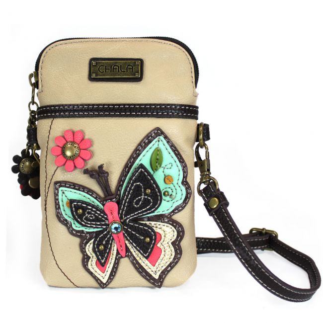 Chala Butterfly Cellphone Ivory Butterfly Crossbody or Wristlet - the cutest cellphone case you will ever own. The perfect gift for butterfly and nature lovers.