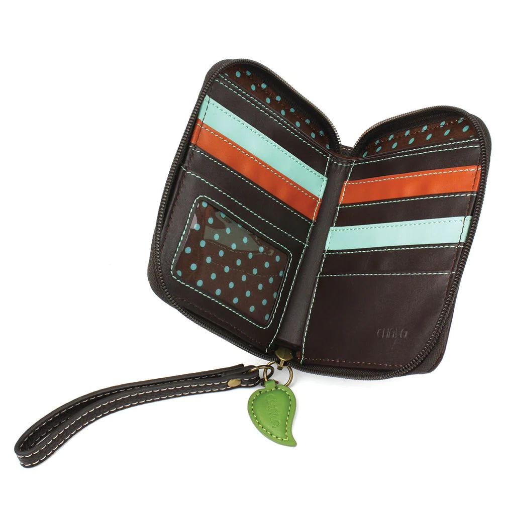 Chala Fox Wallet is the perfect gift for fox lovers. This wallet with zipper and wristlet is a wonderful present for animal lovers.