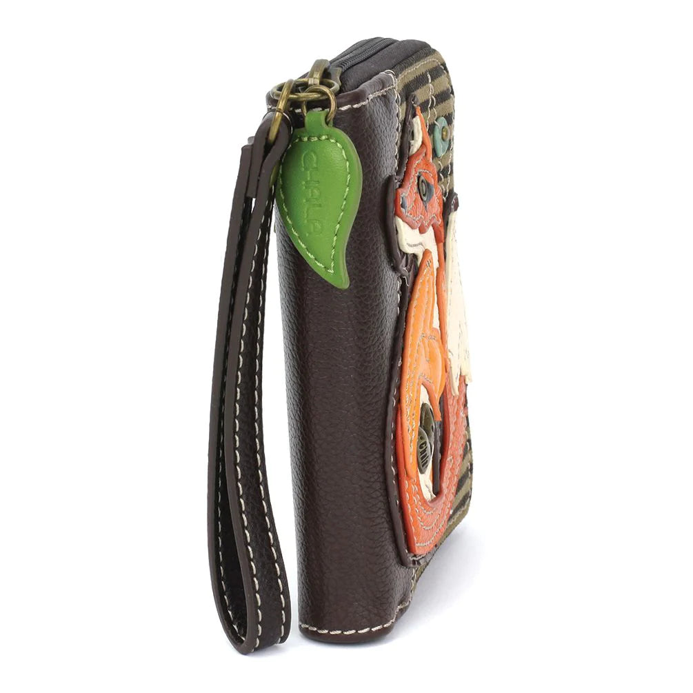 Chala Fox Wallet is the perfect gift for fox lovers. This wallet with zipper and wristlet is a wonderful present for animal lovers.