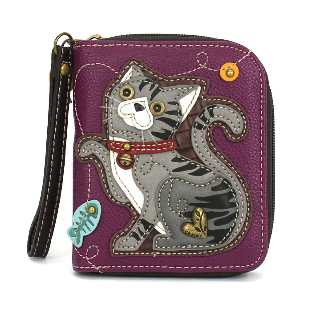 Chala Tabby Cat Wallet with zipper is the perfect gift for cat lovers.