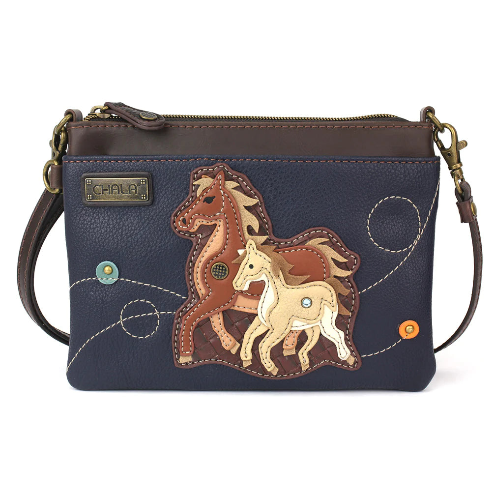CHALA Horse Family Mini Crossbody Purse Enchanted Memories Enchanted Memories Custom Engraving Unique Gifts