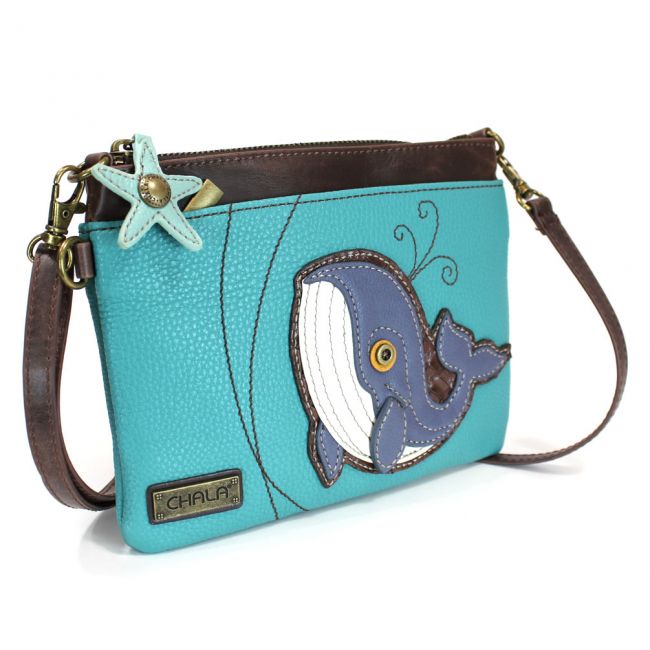 Chala Whale Mini Crossbody Purse - the cutest shoulder bag you will ever own. Perfect handbag for ocean, sea and whale lovers.