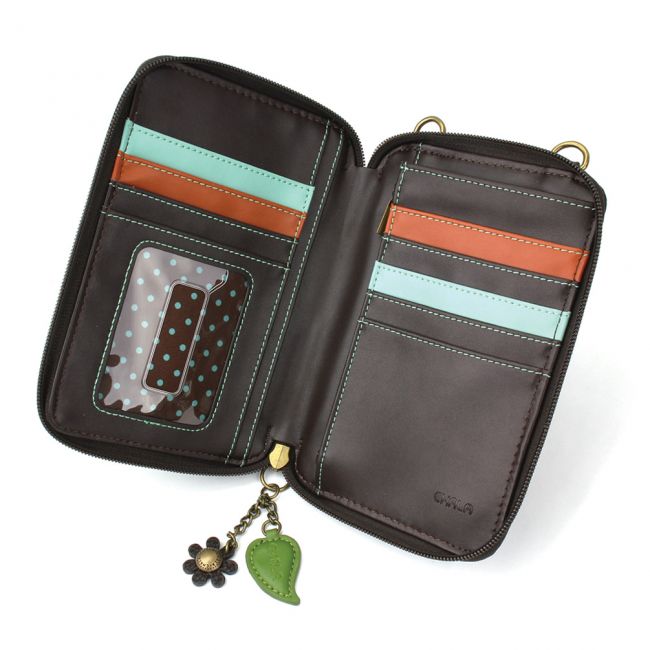Chala Sunflower Crossbody Wallet is perfect for nature and sunflower lovers. Hold your wallet, your cellphone, credit cards and more.