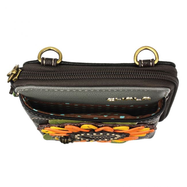 Chala Sunflower Crossbody Wallet is perfect for nature and sunflower lovers. Hold your wallet, your cellphone, credit cards and more.