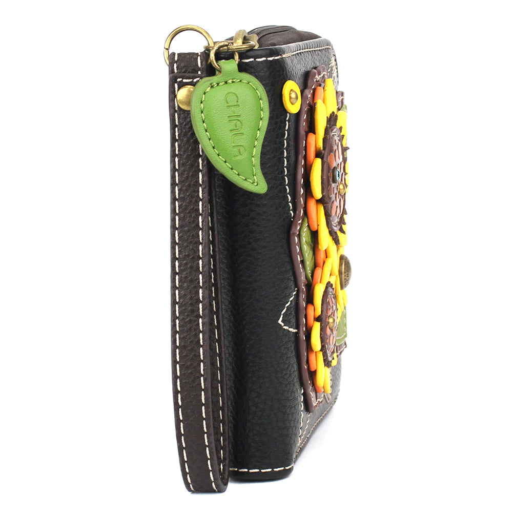 Chala Sunflowers Zip Around Wallet is perfect for nature and sunflower lovers.