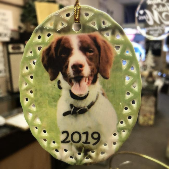 Custom Ceramic Pet Photo Christmas Ornament with Dog Photo Personalized Ornament with Your Pet's Photo | Enchanted Memories, Custom Engraving & Unique Gifts