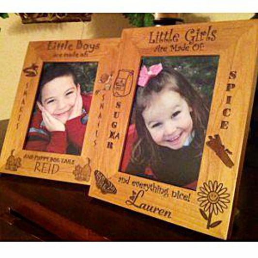 Engraved Wooden Children's Frame