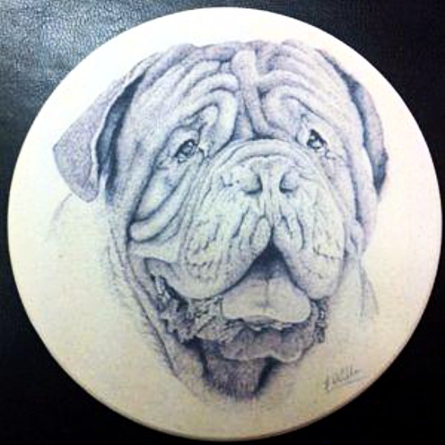 Personalized Dog Thirsty Stone Coasters - Enchanted Memories, Custom Engraving & Unique Gifts