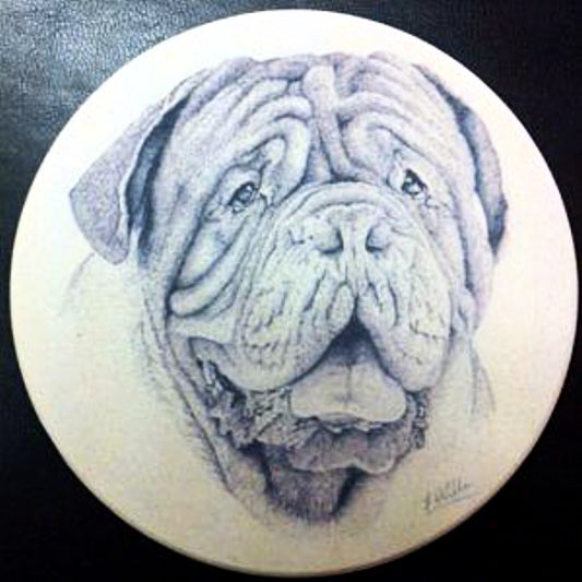 Personalized Dog Thirsty Stone Coasters - Enchanted Memories, Custom Engraving & Unique Gifts