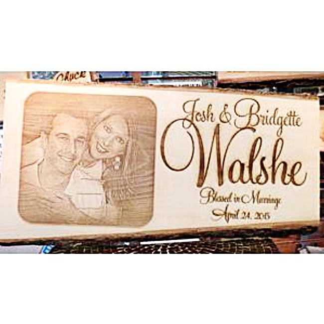 Engraved Couples Photo Wooden Plaque Etched with Your Own Photograph Makes the Perfect Wedding or Anniversary Gift | Enchanted Memories, Custom Engraving & Unique Gifts