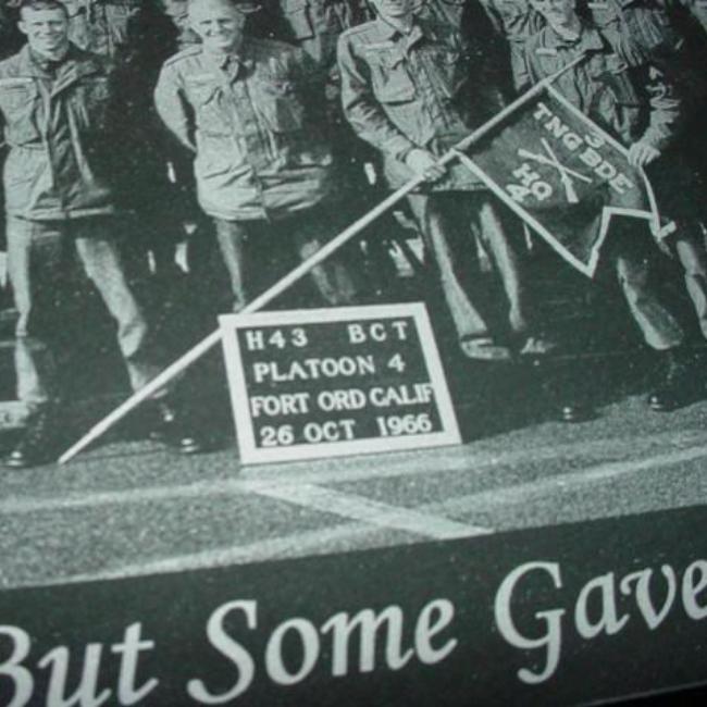 Etched Marble Photograph Plaque Custom Engraved for you Photo Remembrance Memorial Plaque Veteran or Active Duty