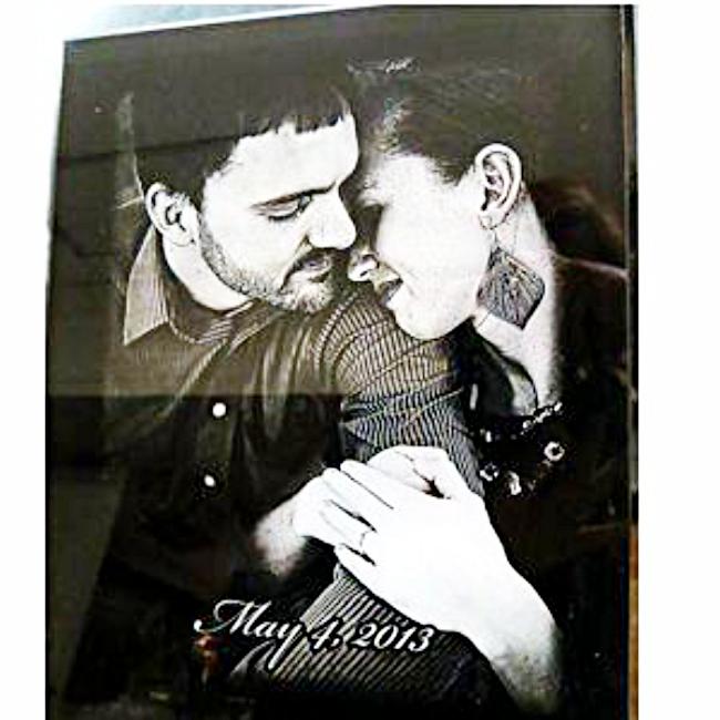 Etched Wedding Photo Gift For Couples with Engraved Picture | Enchanted Memories, Custom Engraving & Unique Gifts