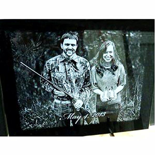 Etched Wedding Photo Gift For Couples with Engraved Picture | Enchanted Memories, Custom Engraving & Unique Gifts