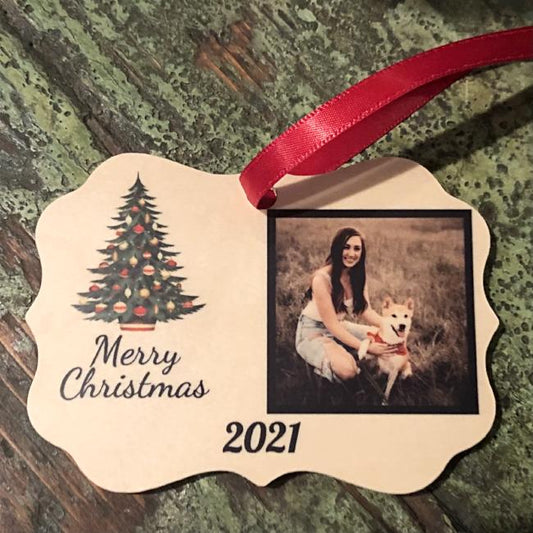 Custom Dog Lovers Photo Christmas Ornament
