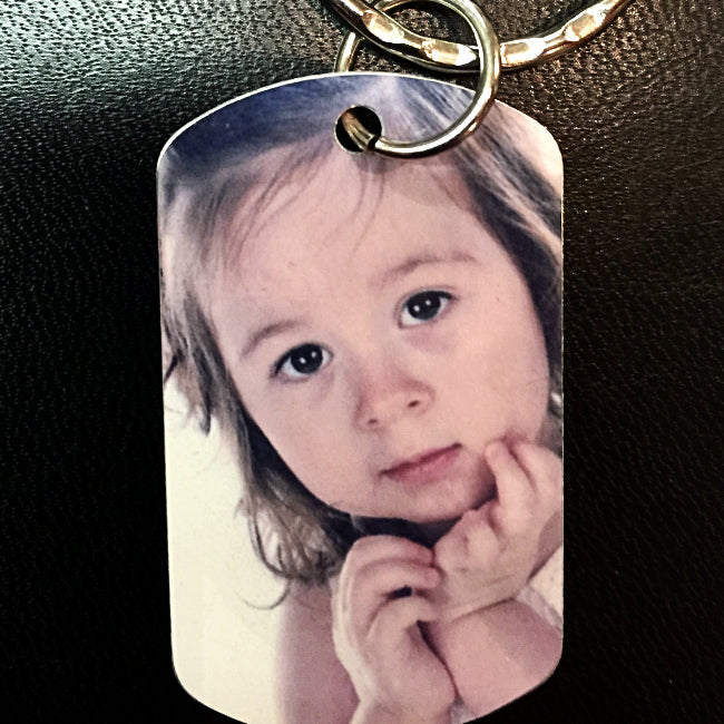 Personalized Photo Dog Tag Keychain or Necklace the perfect gift - Enchanted Memories, Custom Engraving & Unique Gifts
