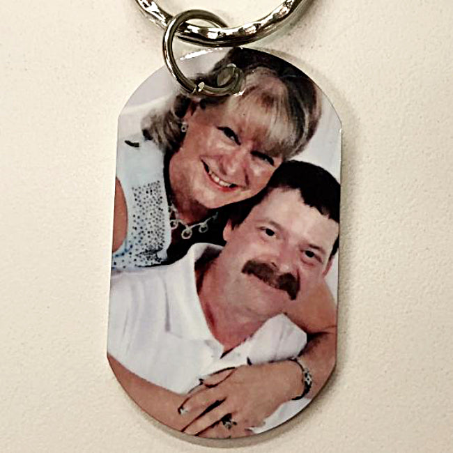 Personalized Wedding / Anniversary Photo Dog Tag - Enchanted Memories, Custom Engraving & Unique Gifts