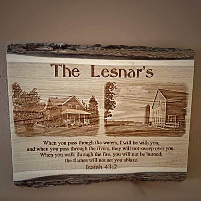 Custom photo home plaque wood carving picture etched into solid wood. What a fun personalized gift for any occasion!