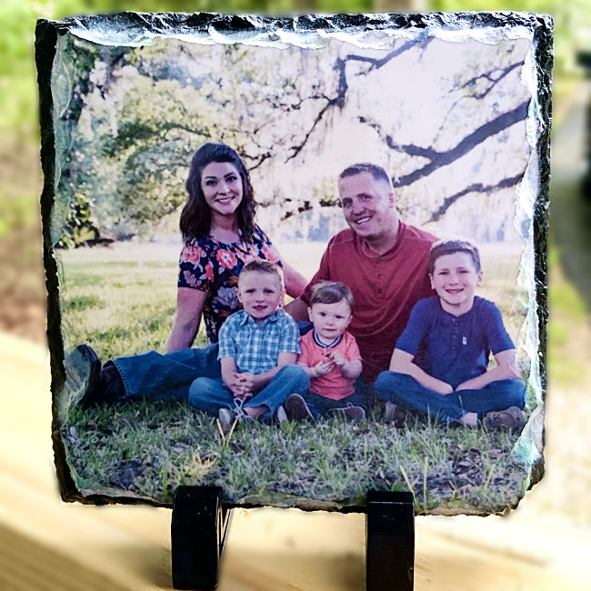 Natural Slate Family Photo Plaques - Enchanted Memories, Custom Engraving & Unique GiftsCustom Natural Slate Family Photo Plaques - Enchanted Memories, Custom Engraving & Unique Gifts