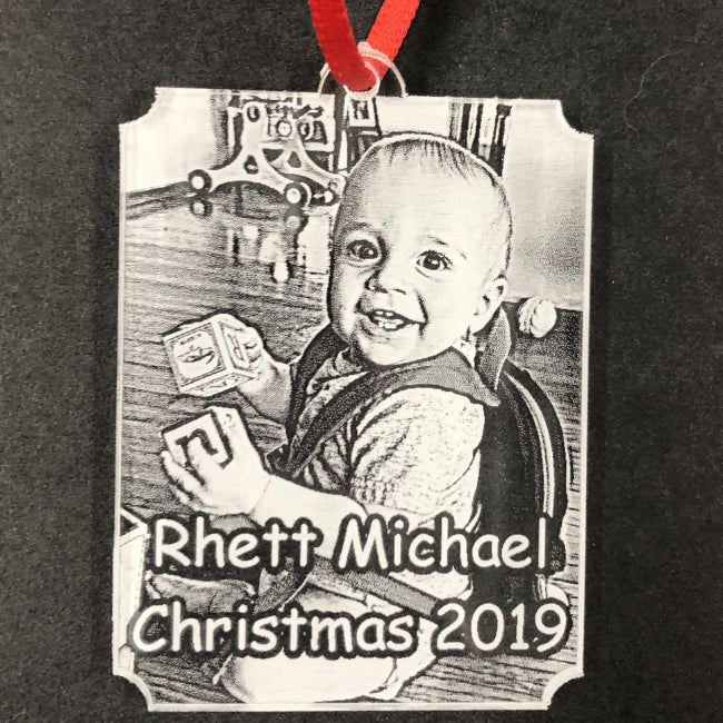 Personalized Photo Christmas Ornament - Enchanted Memories, Custom Engraving & Unique GiftsPersonalized Baby's First Christmas Ornament Custom Made with Your Favorite Picture. The cutest ornament you'll ever find for your newborn child | Enchanted Memories Branson, Custom Engraving & Unique Gifts
