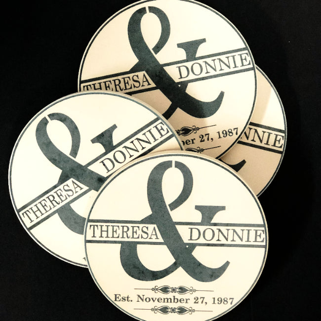 Personalized Wedding Sandstone Thirsty Coasters - Enchanted Memories, Custom Engraving & Unique Gifts