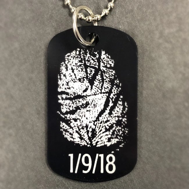 Custom Engraved Memorial Fingerprint Keychain or Pendant