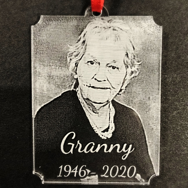 Photo Engraved Memorial Christmas Ornament