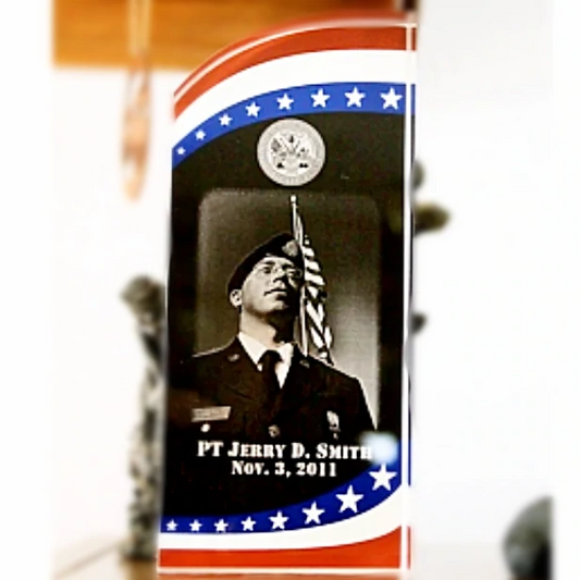 Military Veterans Stars and Stripe Engraved Photo Acrylic Plaque | Enchanted Memories, Custom Engraving & Unique Gifts