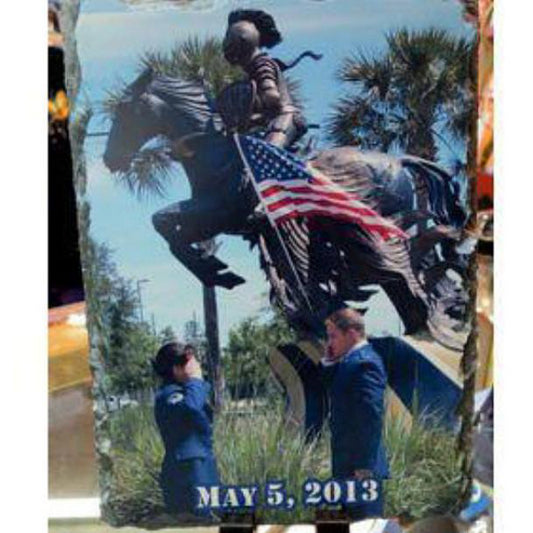 Military Photo Slate Plaque - Enchanted Memories, Custom Engraving & Unique Gifts