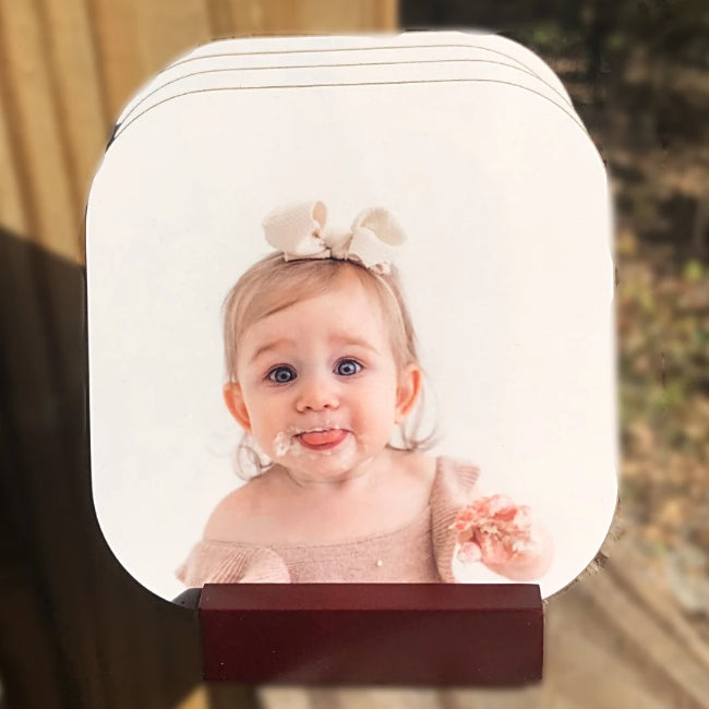 Personalized Wedding Photo Coaster Set