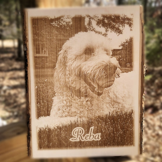 Photo engraved dog photo memorial plaque etched with your favorite photo of your furbaby.