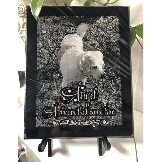 Photo Engraved Dog Picture Photo Gift Plaque, Memorial for Dog Lovers, Dog Sympathy Photo Gift | Enchanted Memories, Custom Engraving & Unique Gifts