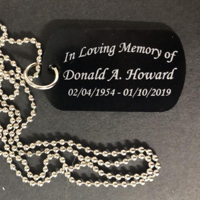 Photo Engraved Military Dog Tag Keychain Necklace with Picture Etched