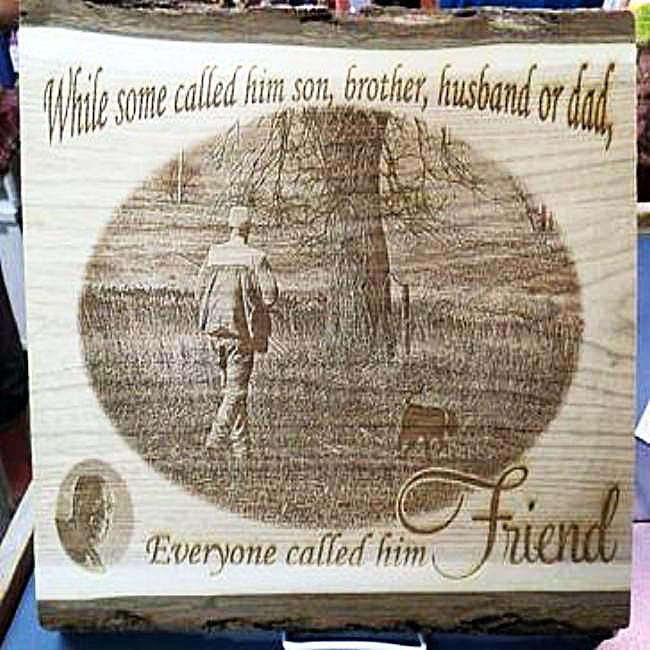 Memorial Plaque with Photo - Custom Engraved Wood