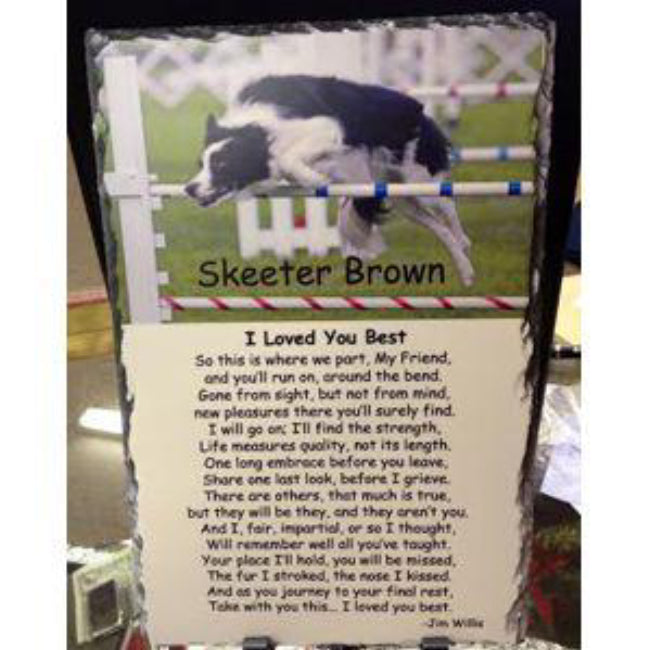 Pet Memorial Photo Slate Plaque in Loving Memory Animal Sympathy Gift - Enchanted Memories, Custom Engraving & Unique Gifts