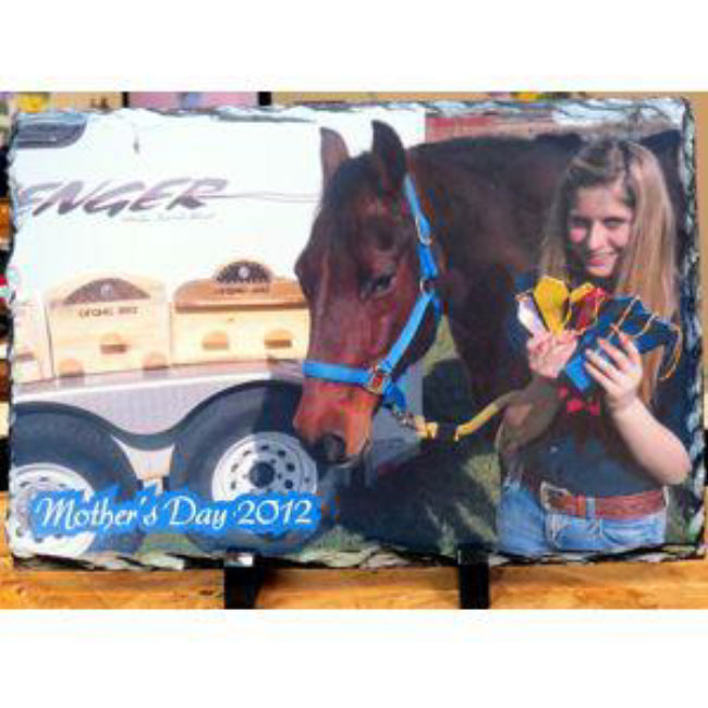 Pet Memorial Photo Slate Plaque in Loving Memory Animal Sympathy Gift - Enchanted Memories, Custom Engraving & Unique Gifts