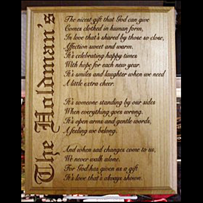 Personalized Family Name Poem Plaque - Enchanted Memories, Custom Engraving & Unique Gifts